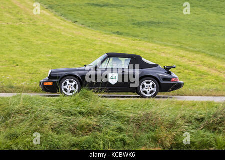 Augsburg, Germany - October 1, 2017: Porsche 911 oldtimer car at the Fuggerstadt Classic 2017 Oldtimer Rallye on October 1, 2017 in Augsburg, Germany. Stock Photo