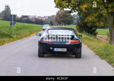 Augsburg, Germany - October 1, 2017: Porsche 928 oldtimer car at the Fuggerstadt Classic 2017 Oldtimer Rallye on October 1, 2017 in Augsburg, Germany. Stock Photo