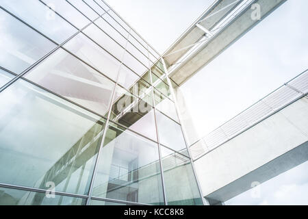 modern building facade -  office building exterior  / glass, steel, concrete Stock Photo