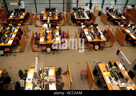 The underwriting room at the Lloyd’s of London insurance building, Lime Street, London Stock Photo