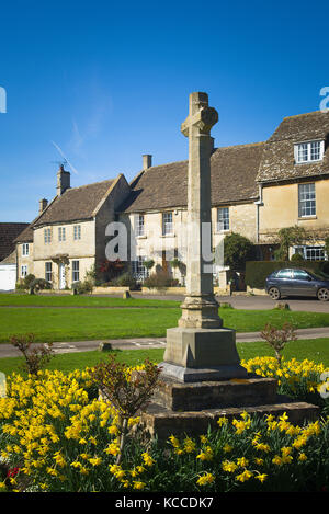 Biddestone memorial on the green in Wiltshire England UK Stock Photo