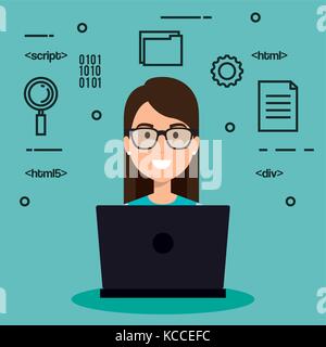 software language programmer avatar Stock Vector