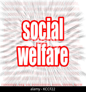 Social welfare word cloud image with hi-res rendered artwork that could be used for any graphic design. Stock Photo