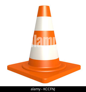 Traffic cone isolated with white background image with hi-res rendered artwork that could be used for any graphic design. Stock Photo