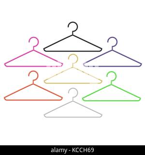 Set of Colorful Hangers Stock Vector