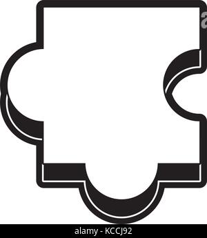uncolored puzzle piece over white background vector illustration Stock ...