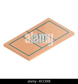 Icon playground volleyball. Design element of sports objects. Flat 3d isometric style, vector illustration. Stock Vector