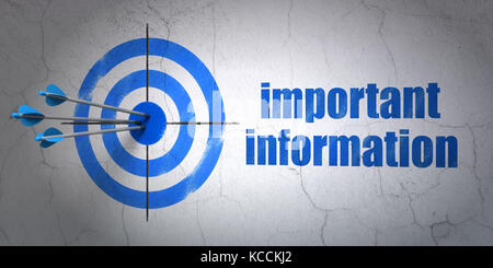 Data concept: target and Important Information on wall background Stock Photo