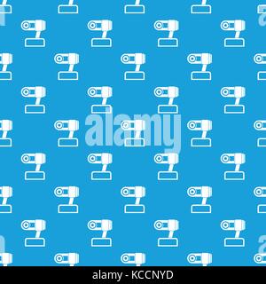 Webcam pattern seamless blue Stock Vector