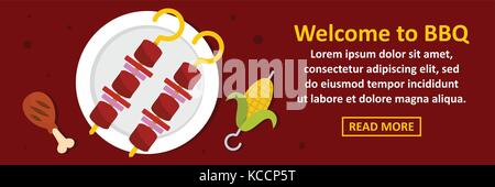 Welcome to bbq banner horizontal concept Stock Vector
