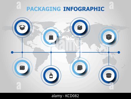 Infographic design with packaging icons, stock vector Stock Vector
