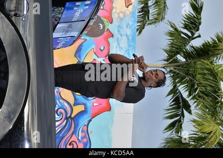 MIAMI, FL - OCTOBER 15: Celebration for Liberty City's Organizing Office Opening with Senator Tim Kaine and Pusha T in the parking lot of the Carrie P. Meek Entrepreneurial Education Center at Miami Dade College North Campus on October 15, 2016 in Miami , Florida.   People:  Pusha T  Transmission Ref:  FLXX  Credit: Hoo-Me.com/MediaPunch Stock Photo