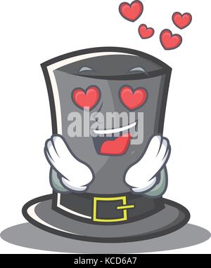 In love Thanksgiving hat character cartoon Stock Vector