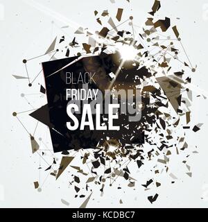 Abstract explosion background. Black friday poster. Card template. Big sale. Stock Vector