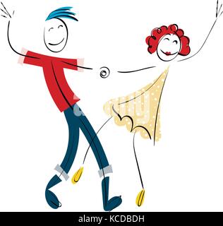 Doodle street boy dancing illustration Stock Vector Image & Art - Alamy