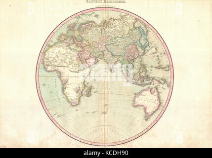 1818, Pinkerton Map of the Eastern Hemisphere, Asia , Africa , Europe , Australia, John Pinkerton, 1758 – 1826, Scottish Stock Photo