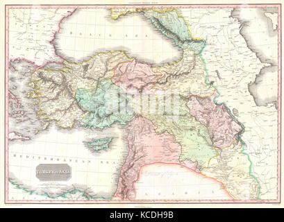 1818, Pinkerton Map of Turkey in Asia, Iraq, Syria, and Palestine, John Pinkerton, 1758 – 1826, Scottish antiquarian Stock Photo