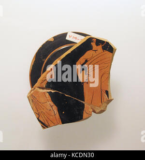 Fragment of a terracotta kylix (drinking cup), mid-5th century B.C Stock Photo