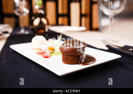 Sticky toffee with dattels Stock Photo
