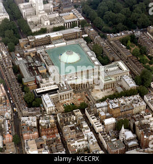 British Museum, Great Russell Street, Camden, Greater London. An aerial view of the British Museum in Russell Square. It was built in a Classical sty Stock Photo