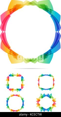 Set abstract multicolored frames on white background Stock Vector