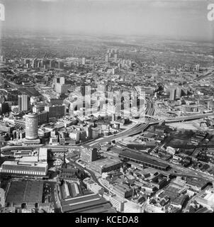 Birmingham. The city centre, including the Rotunda and Moor Street Station, photographed by Aerofilms in 1971. Stock Photo