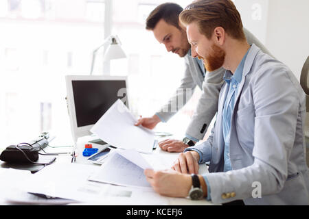 Succeful business partners brainstormin Stock Photo