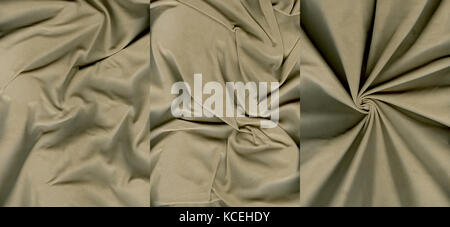 Set of rumpled grayish orange suede leather textures for background Stock Photo