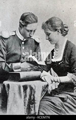 Photograph of Prince Wilhelm of Prussia (1906-1940) and Dorothea von Salviati (1907–1972), the wife of Prince Wilhelm of Prussia, as students at the University of Bonn. Dated 20th Century Stock Photo