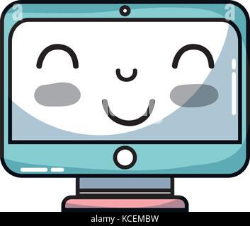 kawaii cute happy screen monitor Stock Vector Image & Art - Alamy