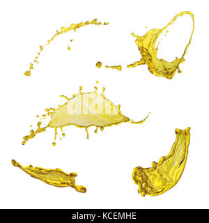 a splash of yellow liquid isolated on a white background Stock Photo