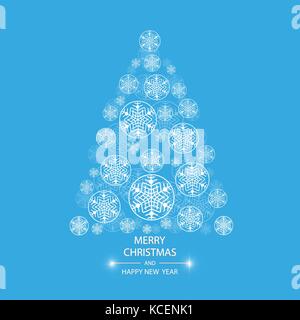 Christmas tree made of snowflakes. Vector eps 10 Stock Vector