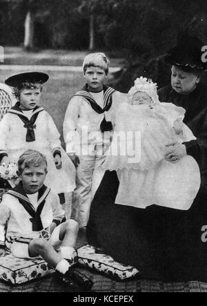 Queen Victoria of the United Kingdom with her grandchildren 1897 Stock ...