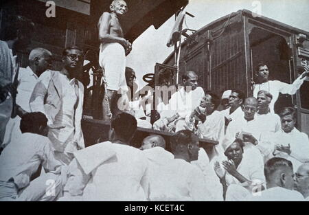 Mohandas Karamchand Gandhi, touring India during the partition riots ...