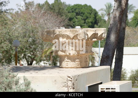 Ist Century AD, Roman Corinthian style capitol from a pillar found in Coastal Israel Stock Photo