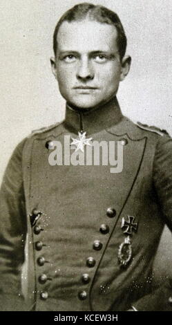 Manfred Albrecht Freiherr von Richthofen (1892 – 21 April 1918), known as the Red Baron, he was a German fighter pilot with the Imperial German Army Air Service (Luftstreitkräfte) during the First World War. He is considered the ace-of-aces of the war, being officially credited with 80 air combat victories. Stock Photo