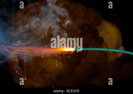Fuse burneng on black background isolated Stock Photo