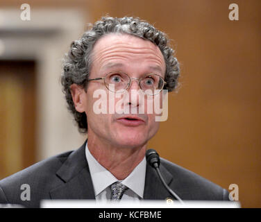 Washington, USA. 04th Oct, 2017. William Wehrum appears before the United States Senate Committee on Environment and Public Works to testify on his nomination as the assistant administrator for the Office of Air and Regulation at the Environmental Protection Agency (EPA) on Capitol Hill in Washington, DC on Wednesday, October 4, 2017. Credit: Ron Sachs/CNP - NO WIRE SERVICE · Credit: Ron Sachs/Consolidated/dpa/Alamy Live News Stock Photo