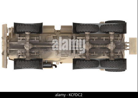 Truck military armored vehicle, bottom view Stock Photo