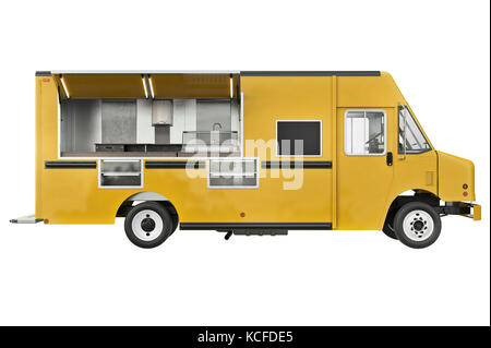 Food car open doors, side view Stock Photo