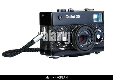 Rollei 35 compact film camera. Vintage old nostalgia. Stock Photo