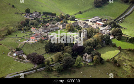 aerial view of Kirby Hill village near Richmond, North Yorkshire, UK Stock Photo