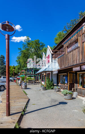 Old west style town of Winthrop in Okanogan County in Washington State in the United States. Stock Photo