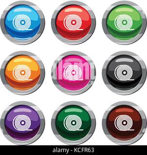 Abs or pla filament coil set 9 collection Stock Vector