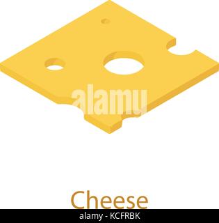 Cheese icon, isometric 3d style Stock Vector