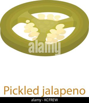 Pickled jalapeno icon, isometric 3d style Stock Vector