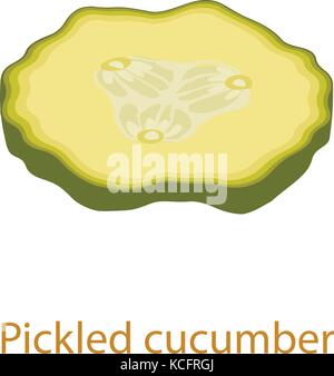 Pickled cucumber icon, isometric 3d style Stock Vector