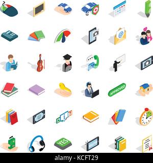 Selfie icons set, isometric style Stock Vector