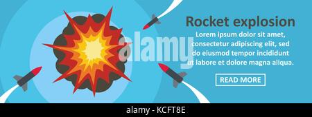 Rocket explosion banner horizontal concept Stock Vector
