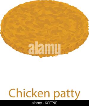 Chicken cutlet icon, isometric 3d style Stock Vector